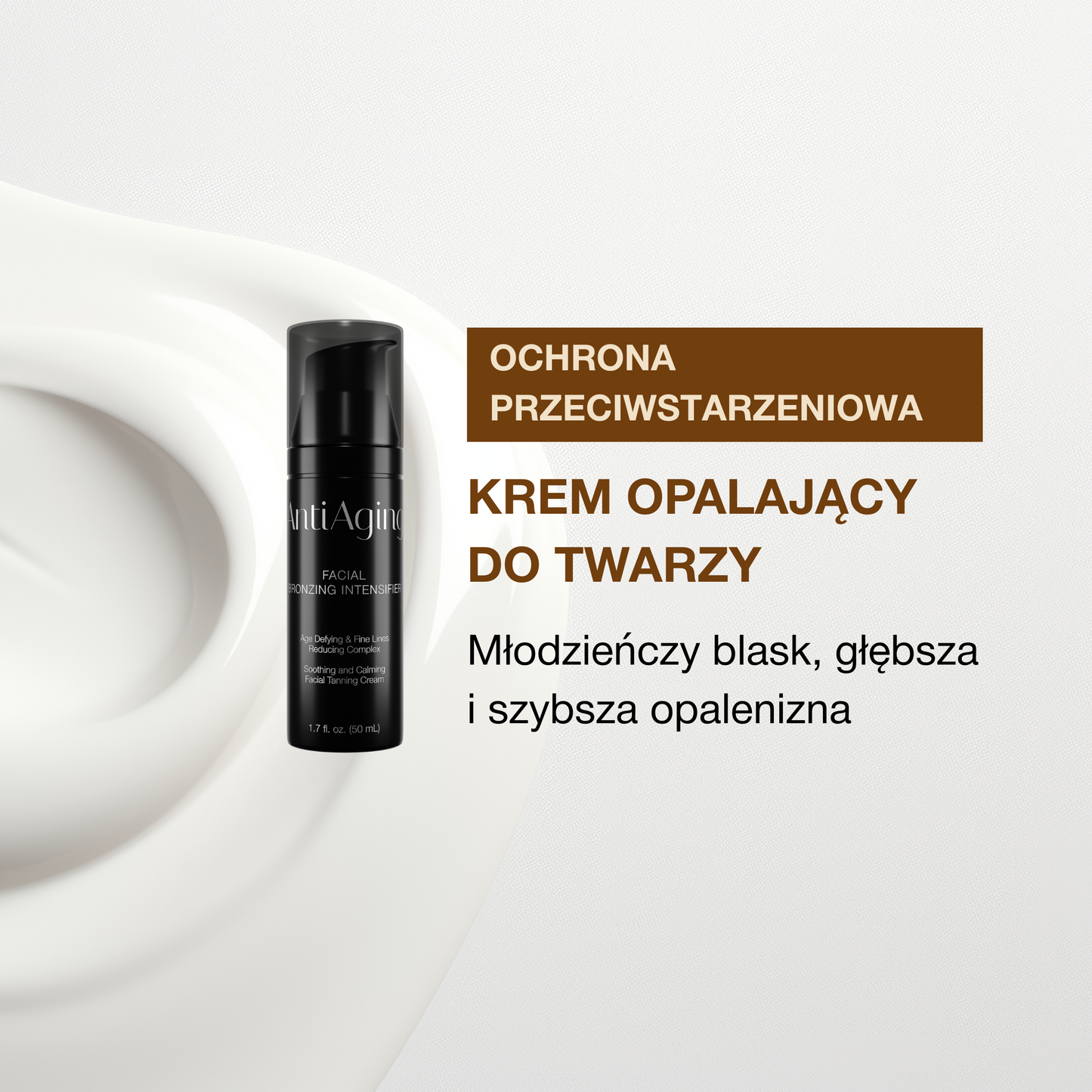 Onyx Anti-Aging – krem opalający do twarzy z efektem przeciwstarzeniowym. Zapewnia młodszy wygląd i szybsze uzyskanie brązowej skóry.